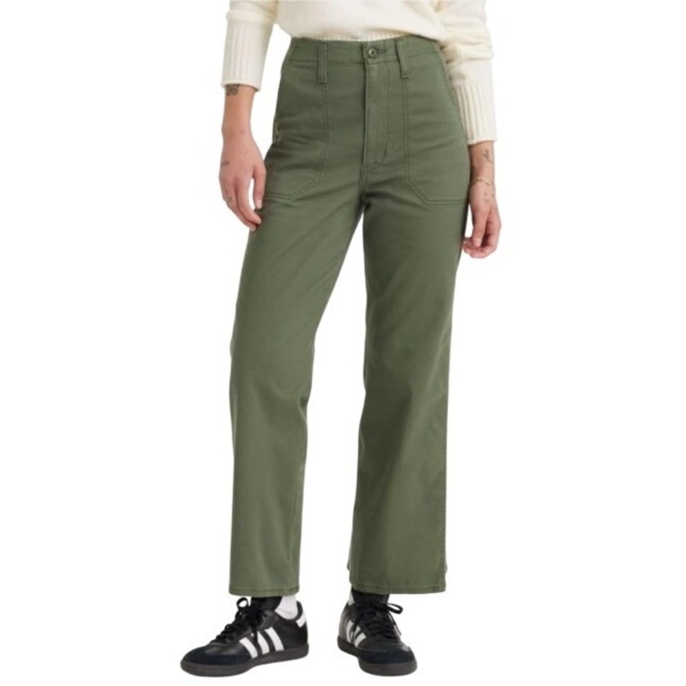 Levi's Women's Sage Green Lightweight Mide Rise Straight leg Pants Size 28